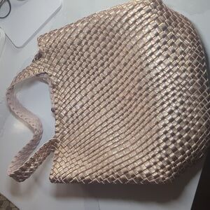 NWOT Calvin Klein Metallic Weave Bag